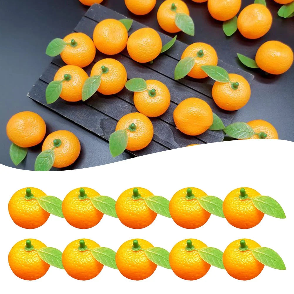10 Stück Künstliche Grüne Orangen – Hochrealistische Mini Plastik Orangen für Dekoration & Fotografie (3,3 cm) Kaufschwan®