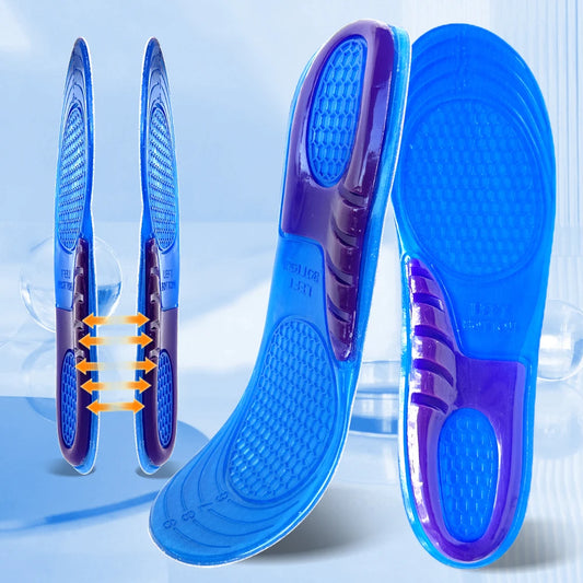 Silikon Gel Einlegesohlen für Schuhe | Weiche Stoßdämpfende Sportschuhe Einlagen | Rutschfeste Fußpflege Einlagen für Damen & Herren Kaufschwan® L EU 44-48
