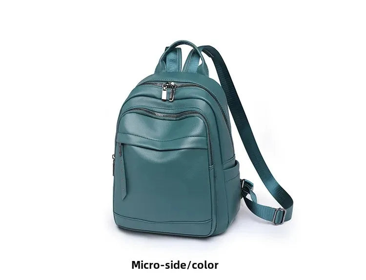 Damen Rucksack aus Weichem Leder | Casual Reise- & Outdoor-Tasche | Frühling & Sommer Modetrend | PU Einfarbig Freizeit Schultertasche Kaufschwan®