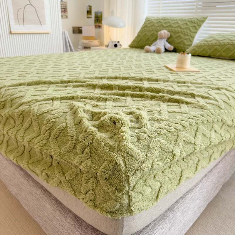 3D Prägung Samt Matratzenschoner – Verdicktes Winter Warm Spannbettlaken & Matratzenschutz Kaufschwan®