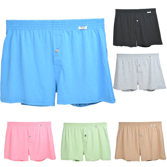 Herren Boxershorts aus Baumwolle – Bequeme Unterwäsche mit Elastischem Bund | Klassische Knopfleiste, Große Größen, Perfekt für Zuhause Kaufschwan®