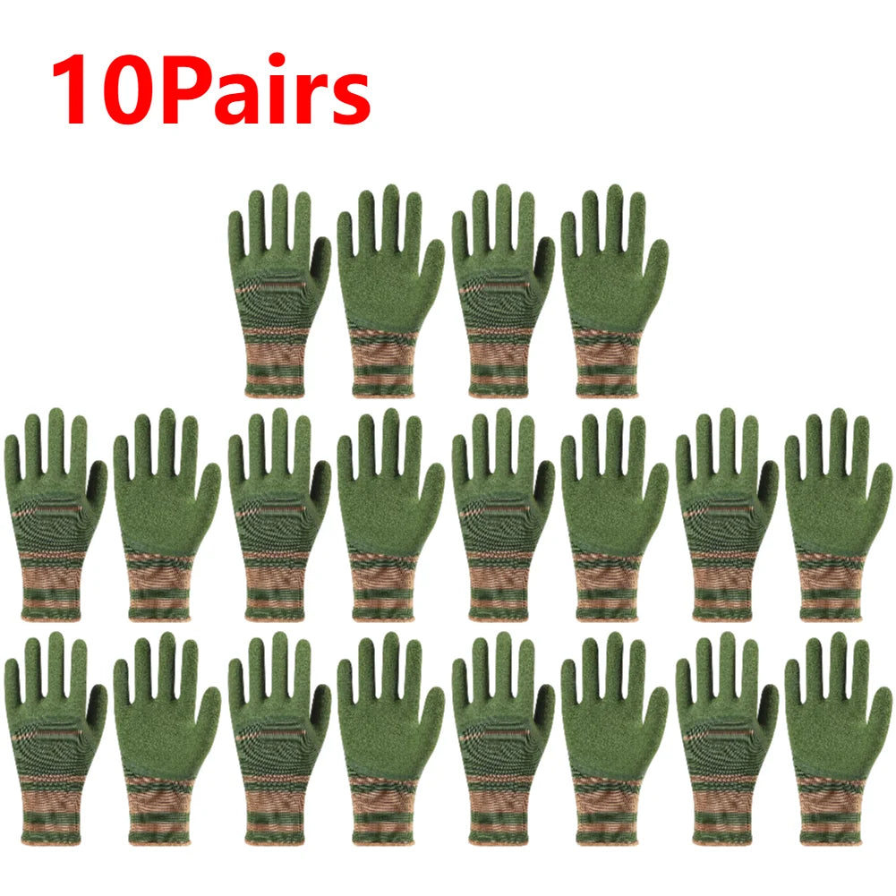 Dornenfeste Gartenhandschuhe Atmungsaktiv Schutz Handschuhe für Rosen Kaktus Gartenarbeit 1–10 Paar/Set Kaufschwan® 10 Paar