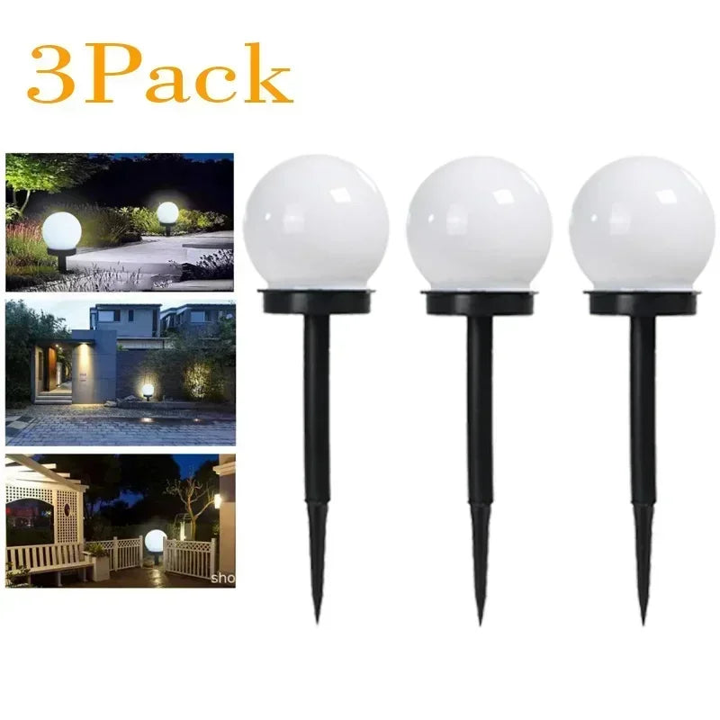 Solar LED Gartenlichter Kaltweiß – Wasserdichte Kugelleuchten für Garten, Hof, Weg & Rasen Kaufschwan® 3er Set