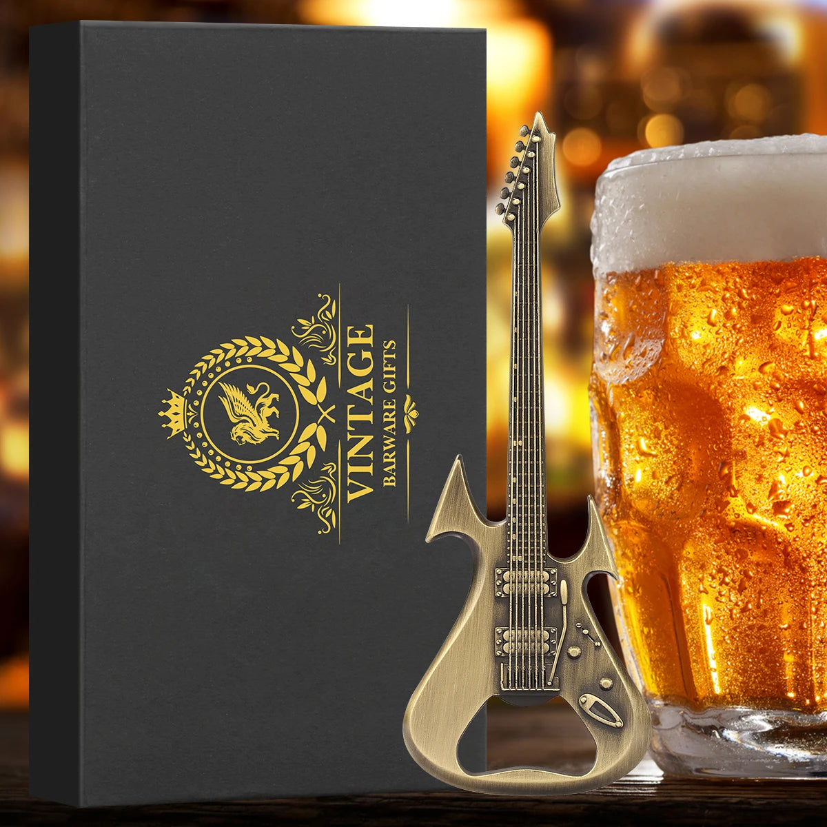Gitarren Flaschenöffner aus Metall – Bronze/Grau Geschenk für Musikliebhaber Kaufschwan®