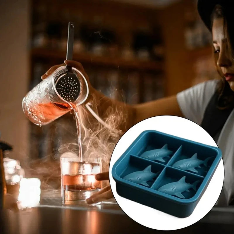 3D Hai Eiswürfelform aus Silikon – Für Whiskey, Cocktails & Getränke Kaufschwan®