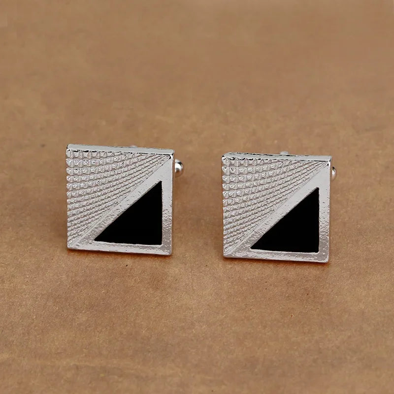 Französische Herren Manschettenknöpfe – Quadratisches Streifen-Design | Elegante Luxus Manschetten für Business, Hochzeit & Abendgarderobe Kaufschwan®