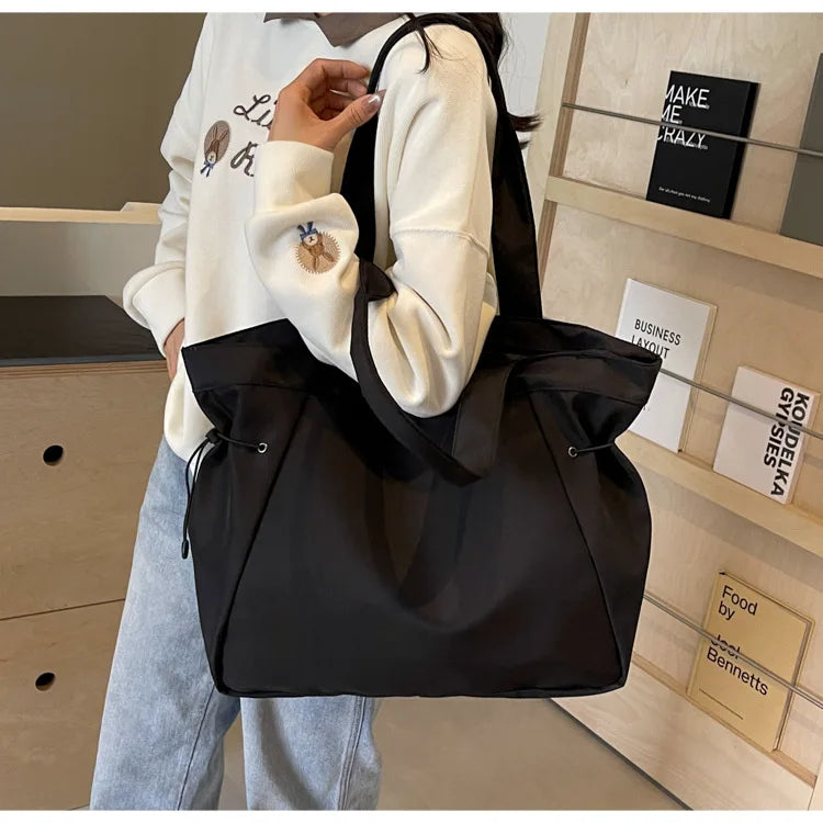 Casual Fashion Tote Bag mit Großer Kapazität – Damen Schultertasche für Reisen & Alltag | Ästhetische Handtasche mit Kordelzug Kaufschwan®
