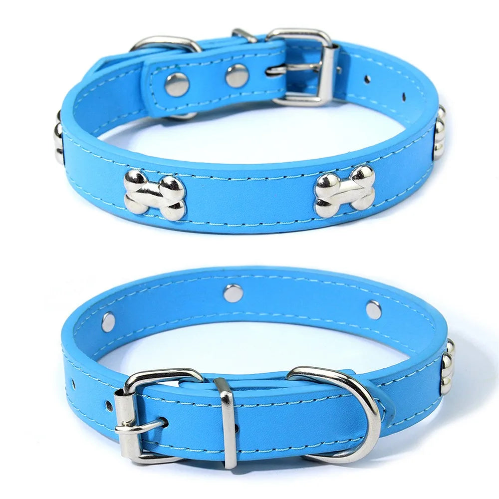 Knochen Leder Hundehalsband Strapazierfähig Verstellbar für Kleine Große Hunde Katzen Welpen Kaufschwan®