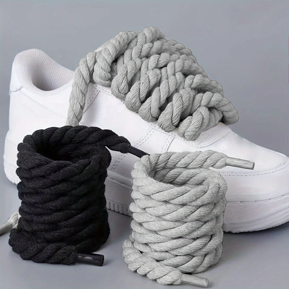 Handgefertigte Geflochtene Schnürsenkel – Robuste Dicke Canvas Laces | Modische Accessoires für Sneaker, Freizeit- & Leichte Schuhe Kaufschwan®