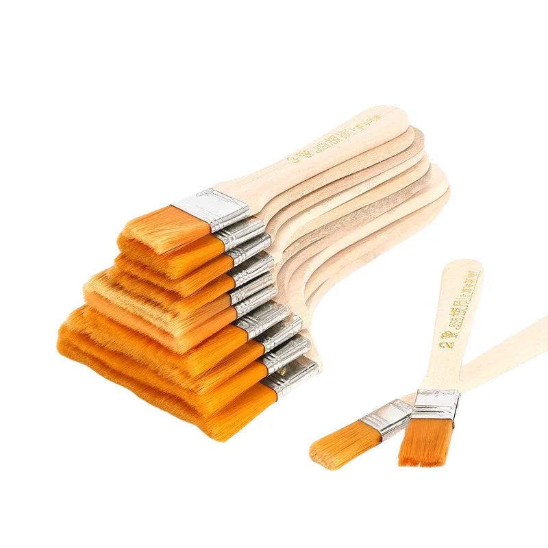Nylon Pinsel Set – Holzgriff Flachpinsel für Öl- und Acrylmalerei Kaufschwan®