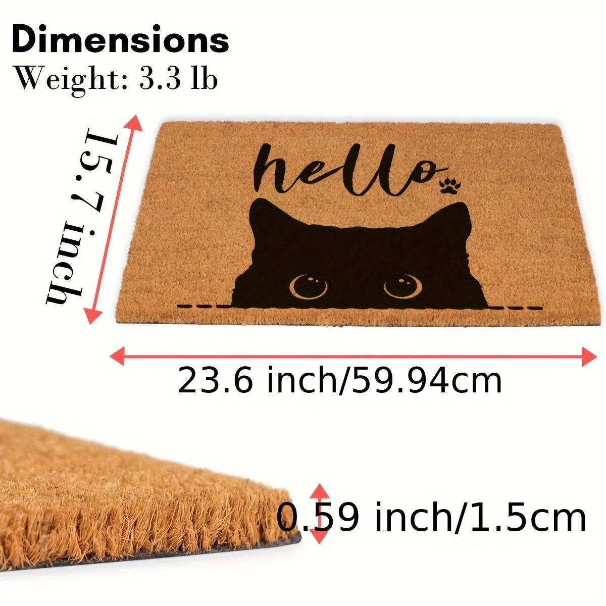 Schwarze Katze Rutschfeste Türmatte – Langlebig, Wasserdicht, Weich & Niedlich Dekorative Fußmatte für Eingänge oder Badezimmer Kaufschwan®