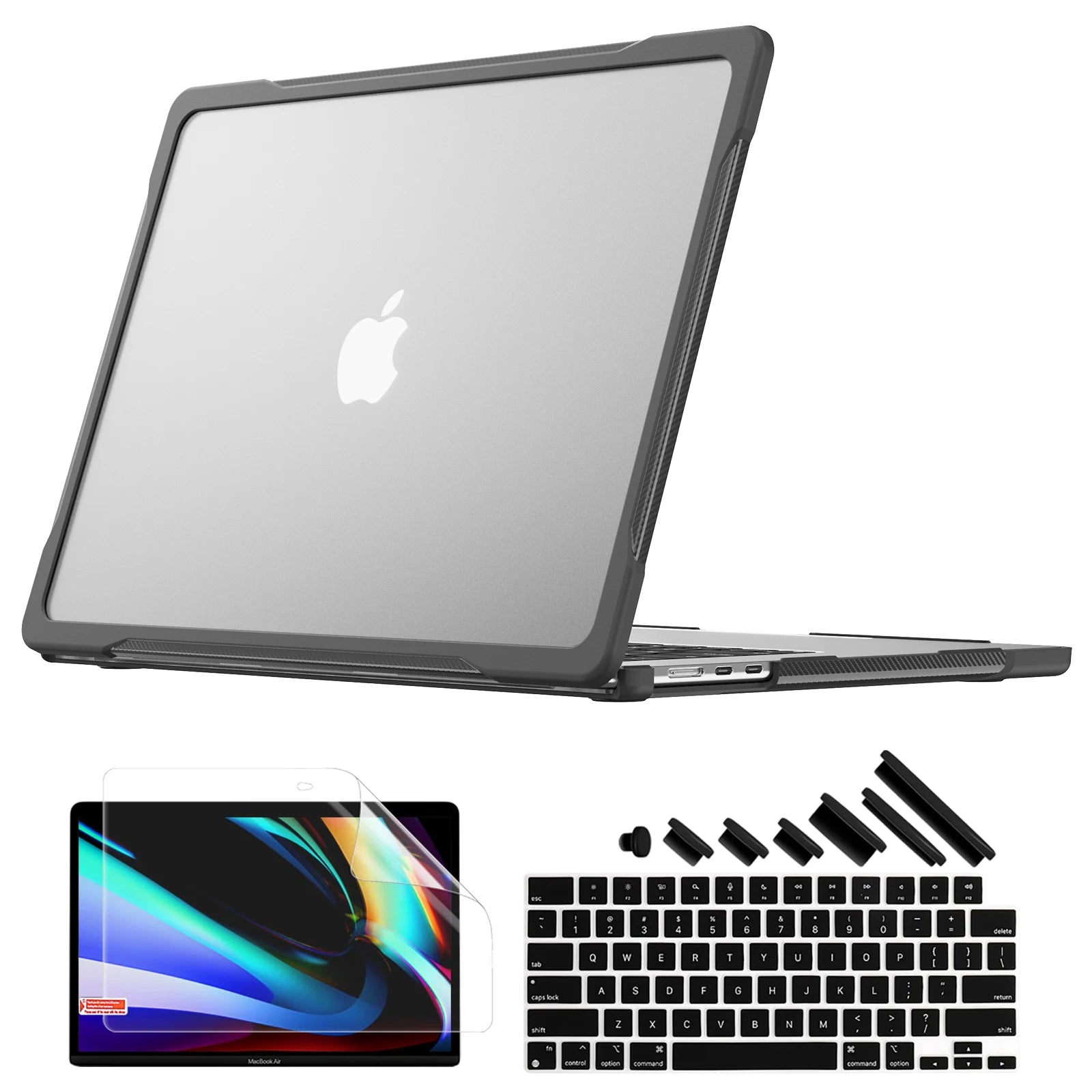 Laptop Hülle für MacBook Air 13.6/15 (M1 M2 M3 M4 2025) & Pro 14/16 – Stoßfeste Anti-Fall Schutzhülle Kaufschwan® Grau Pro 14 M1 M2 M3 M4 M5