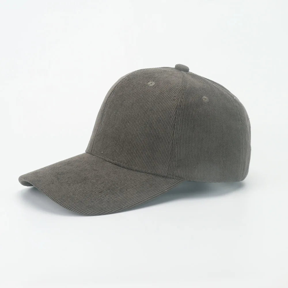 Corduroy Baseballkappe | Damen Retro Einfarbige Dad Hat | Herbst Winter Hüte für Herren & Damen | Unisex Freizeit Gebogener Schirm Kaufschwan® Armeegrün 56-58cm