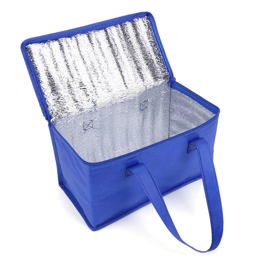 Tragbare Lunch- & Picknicktasche – Isolierte Thermo Food & Drink Bag | Kühltasche für Bier, Strand, Reisen & Roadtrips Kaufschwan® Blau 28x14x17cm