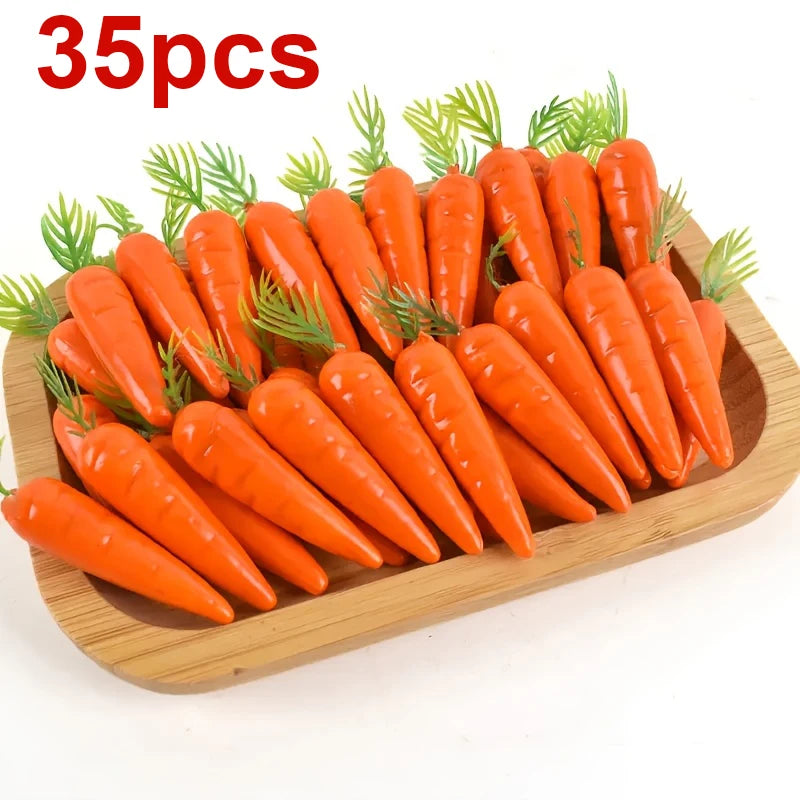 35 Stück Mini Künstliche Karotten – Plastik-Schaum Gemüse Dekoration für Ostern, Frühling & Party Kaufschwan® 35 Stück