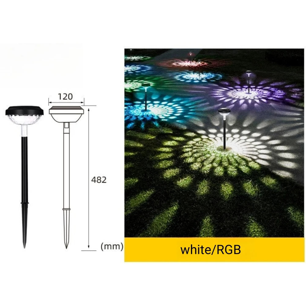 Helle Solar-Projektor-Wegeleuchten – 2 Lichtmodi, LED Außenleuchte IP67 Wasserdicht, Solarbetriebene Gartenstrahler für Rasen & Hof Kaufschwan® Kaltes Weiß