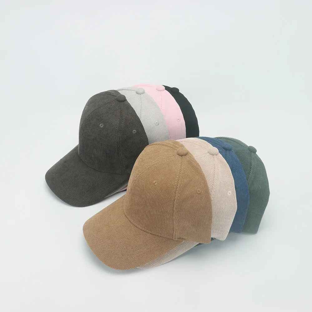 Corduroy Baseballkappe | Damen Retro Einfarbige Dad Hat | Herbst Winter Hüte für Herren & Damen | Unisex Freizeit Gebogener Schirm Kaufschwan®