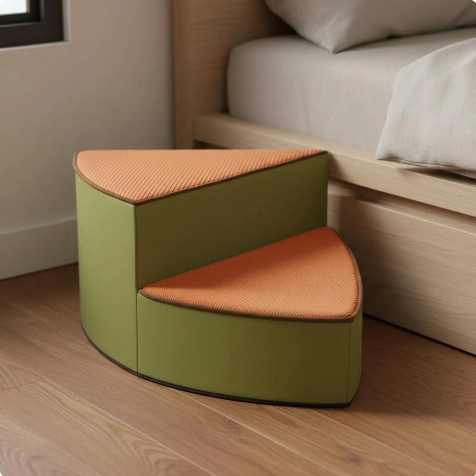 Gebogene Haustiertreppe – Leichte Schaumstoff Hundetreppe mit Rutschfestem Design | Weiche Katzen- und Hundeleiter Kaufschwan® Design 9