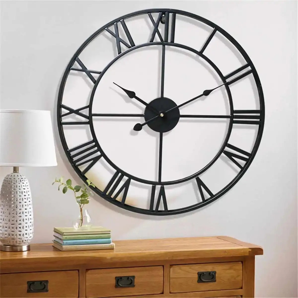 3D Römische Zahlen Metall Wanduhr – Leise Nordische Retro Deko Uhr Kaufschwan®