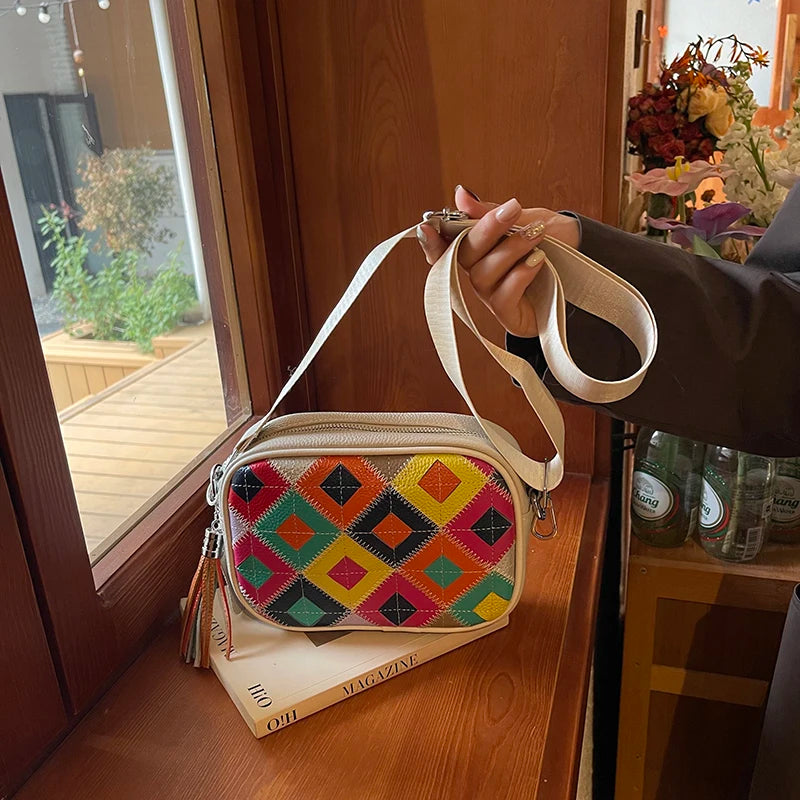 Kleine Bunte Ledertasche – Luxus Damen Handtasche, Crossbody & Schultertasche in Hochwertiger Verarbeitung