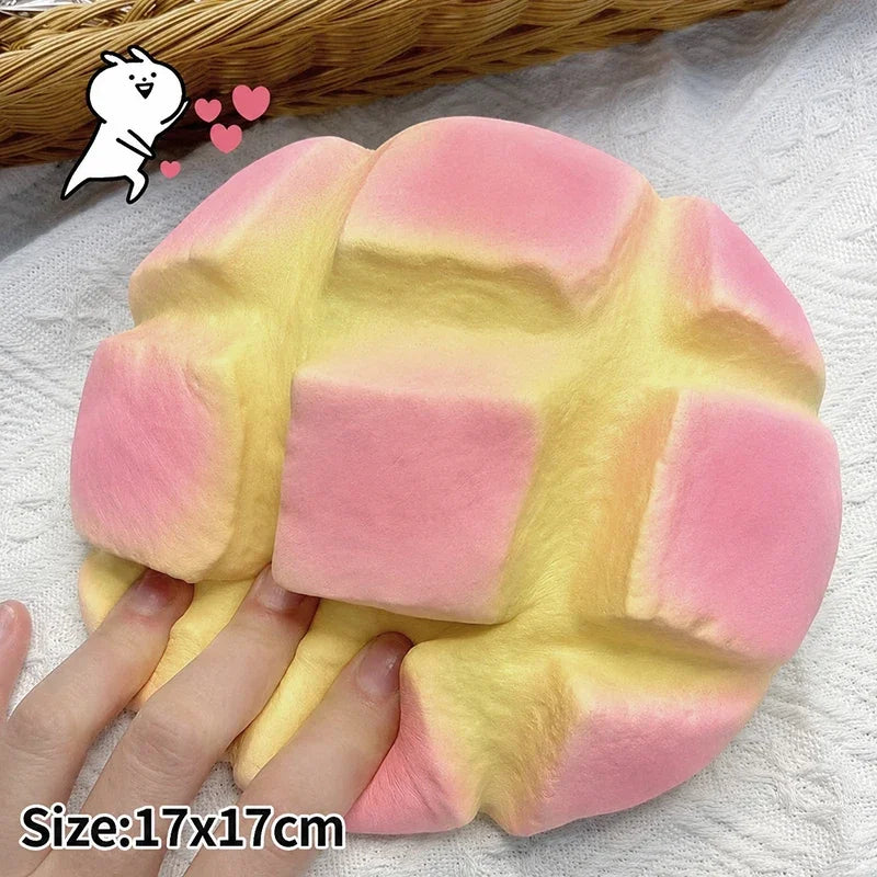 Buttertoast-Squishy – Weiches Langsam Rückfederndes Brot-Knautschspielzeug, Fidget- & Sensorikspielzeug für Entspannung, Deko & Geschenk Kaufschwan® Rosa Toastbrot