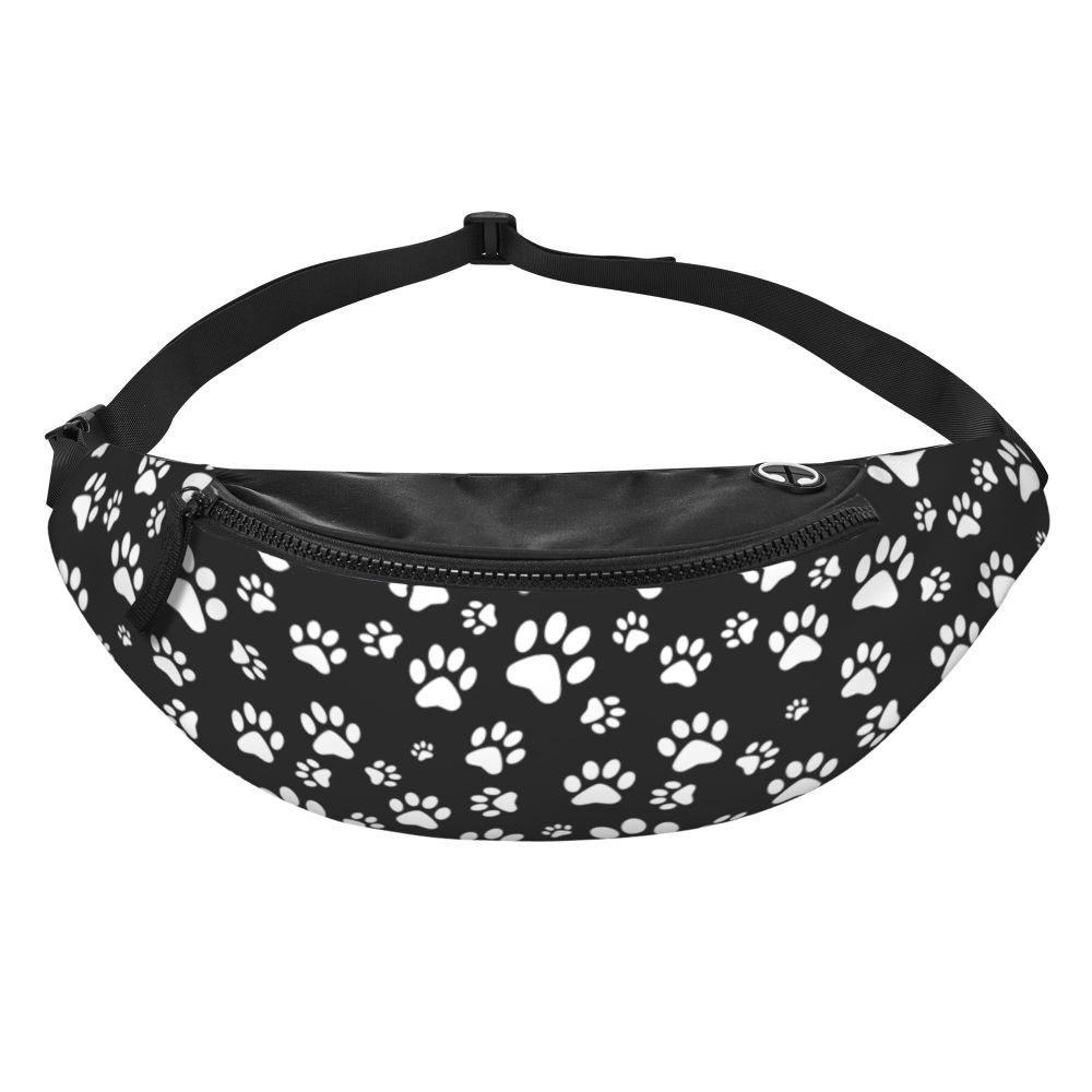 Hundepfoten Muster Gürteltasche – Unisex Crossbody Hüfttasche | Reisetasche für Handy & Geldbörse Damen & Herren