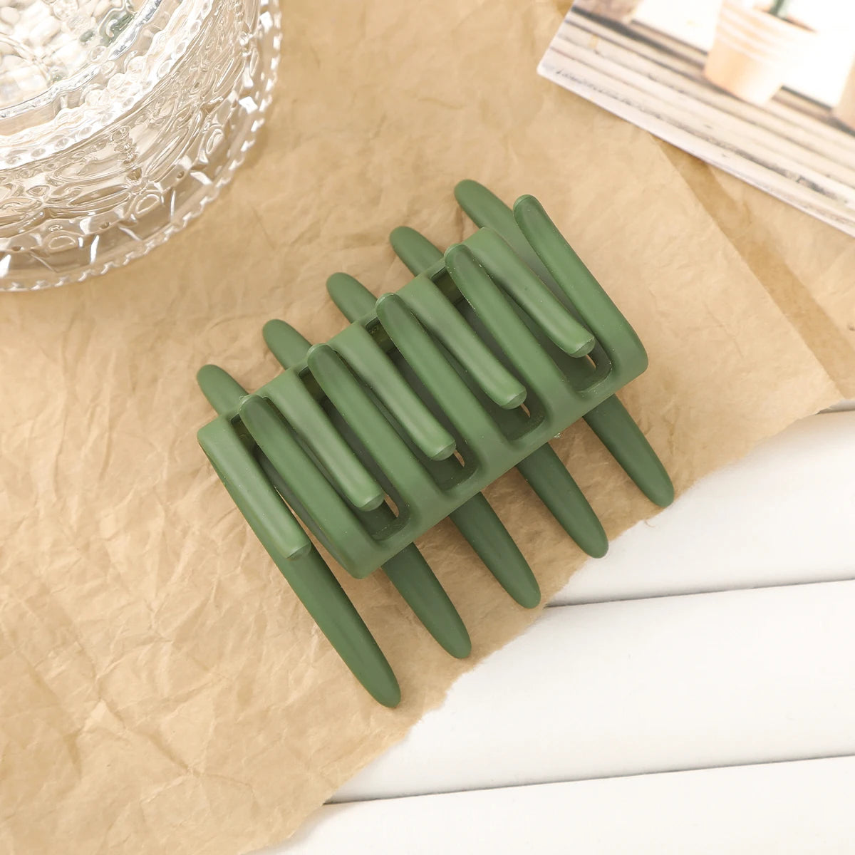Doppelseitiger Frosted Haarkamm – Rutschfeste Zahnkamm-Haarklammer in Schwarz für Damen Kaufschwan® Abbildung 3