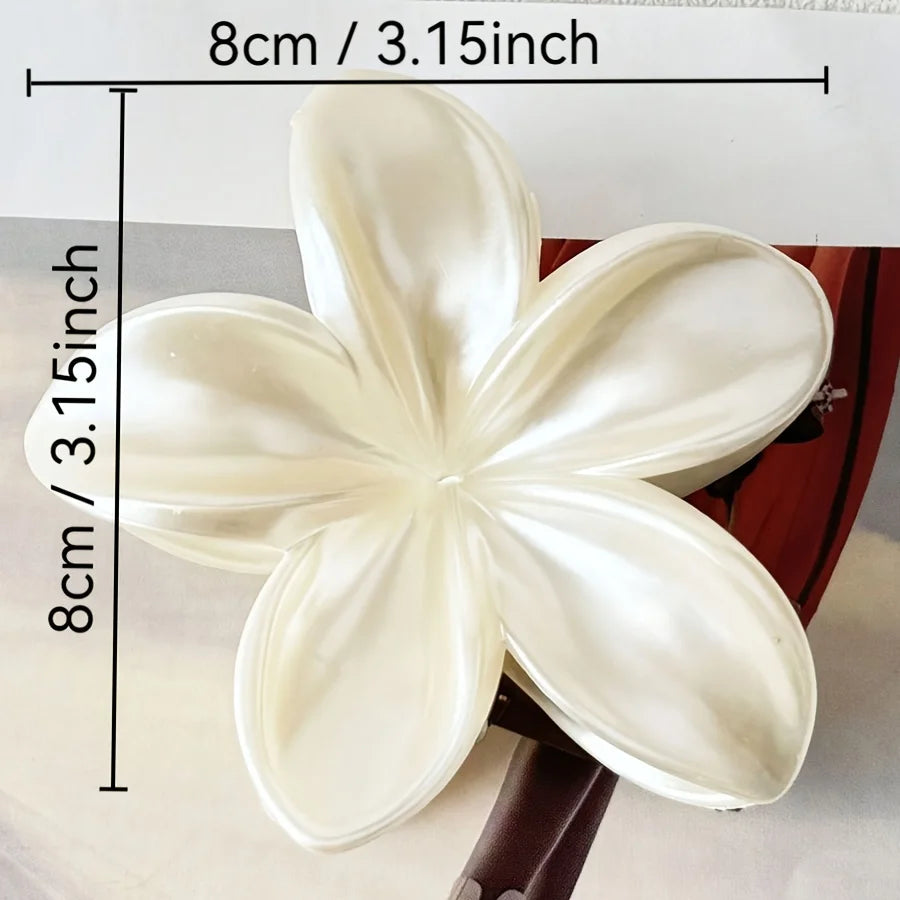 Große Blumen-Haarklammer – Elegantes Haaraccessoire mit Blumenmuster für Damen Kaufschwan® Weiß