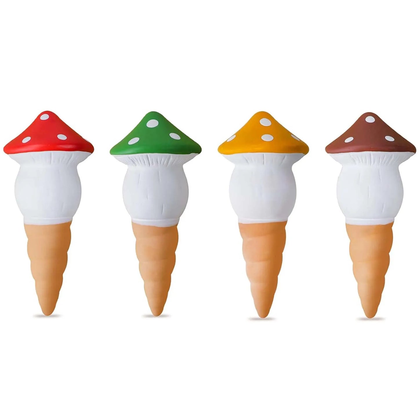 4 Stück Pilz Bewässerungsstäbe – Bunte Automatische Selbstbewässerungsgeräte | Tropfbewässerung für Innen- & Außenpflanzen