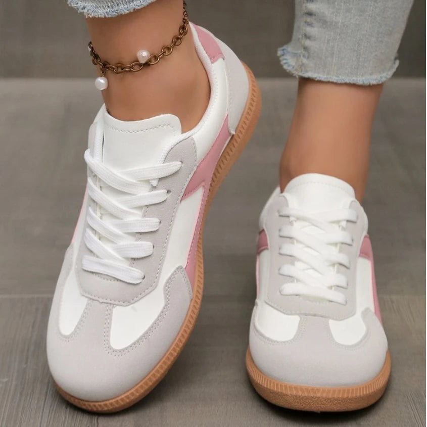 Atmungsaktive Damen Sneaker – Modische Vulcanized Schuhe | Bequeme Walkingschuhe für Frauen Kaufschwan® Rosa 36