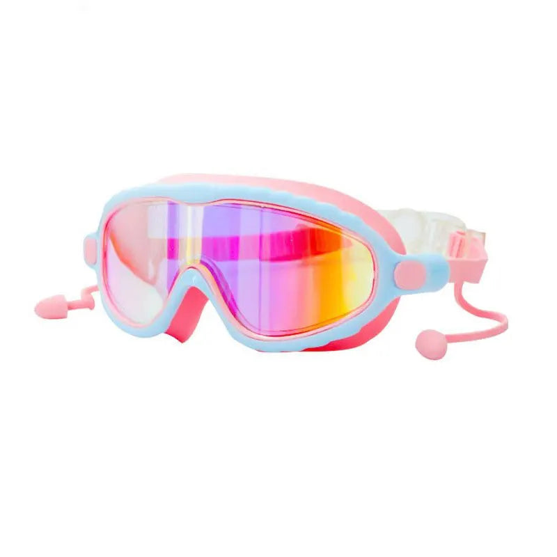 Kinder Schwimmbrille für Jungen & Mädchen (3–15 Jahre) | Großes Sichtfeld in HD | Anti-Beschlag | Auslaufsicher | Weiches Silikon für bequemen Sitz Kaufschwan® Reflektierend-Pink