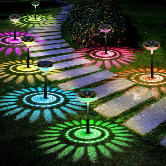 Helle Solar-Projektor-Wegeleuchten – 2 Lichtmodi, LED Außenleuchte IP67 Wasserdicht, Solarbetriebene Gartenstrahler für Rasen & Hof Kaufschwan®