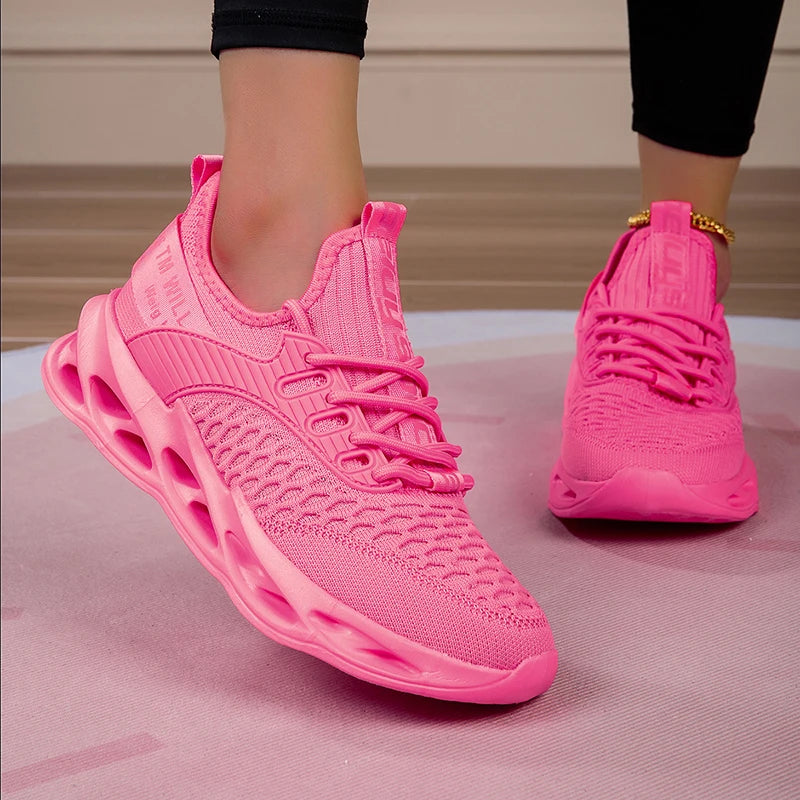Damen Sportschuhe – Modische Plateau-Sneaker | Frühling & Winter Laufschuhe für Frauen | Auch in Übergrößen bis 43 Kaufschwan® Rosa 41
