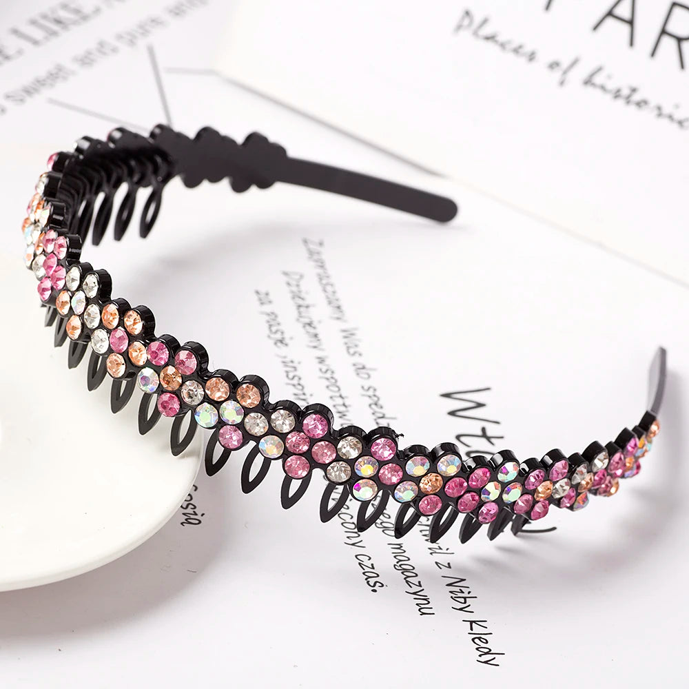 Eleganter Haarreif mit Perlen & Strass – Elastisches, rutschfestes Stirnband mit Blumen für Damen & Mädchen Kaufschwan® Bunt 2