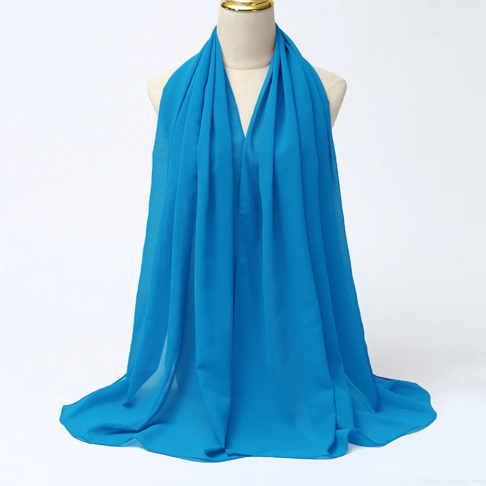 Muslimischer Chiffon Hijab Schal – Damen Langer Einfarbiger Kopf Schal | Eleganter Jersey Schleier & Modisches Umschlagtuch