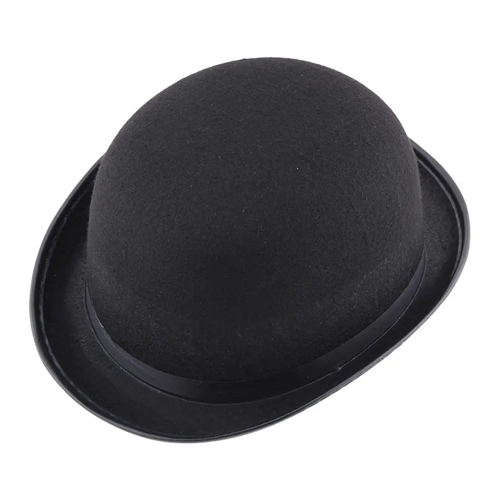 Schwarzer Hut – Halloween Magierhut, Herren & Damen Gentleman Jazz Hut, Party Bowler Hat & Tuxedo Kostüm Accessoire Kaufschwan® Schwarz