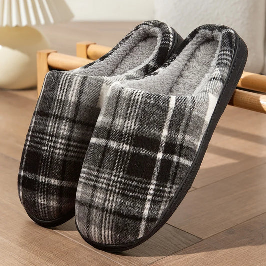 Herren Plüsch Hausschuhe | Bequeme Memory Foam Schuhe | Winter Warm & Weich Schlafzimmer Hausschuhe Kaufschwan®
