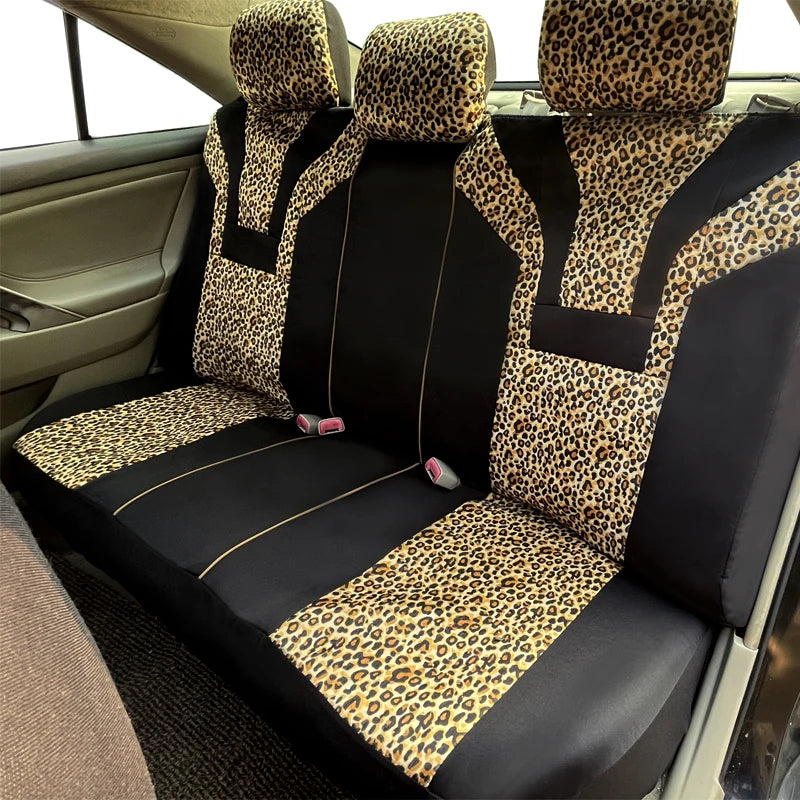 Leopardenmuster Plüsch Autositzbezüge – Universelle Winter-Sitzbezüge für Auto, SUV, LKW & Van Kaufschwan®