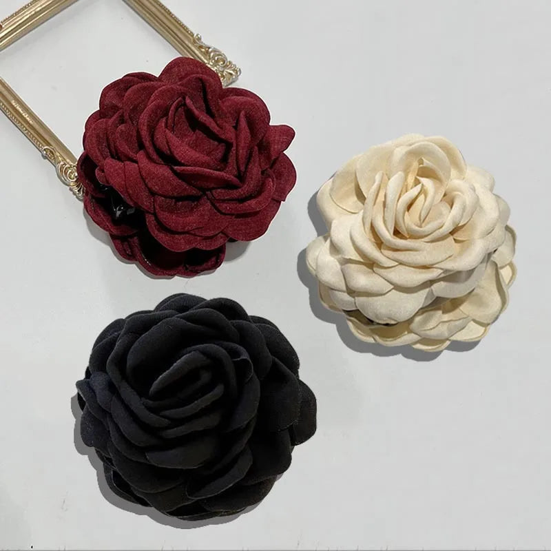 Stoff-Rosen-Haarklammern – Elegante Haaraccessoires für Damen & Mädchen Kaufschwan® 3er Set 5
