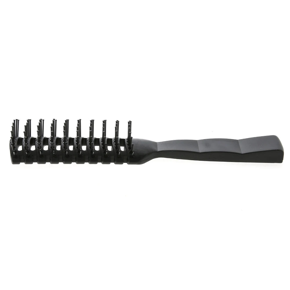 Professioneller Antistatischer Haarkamm – Schwarzer Rippengriffs Massage-Haarbürste | Styling-Tool für Damen & Herren