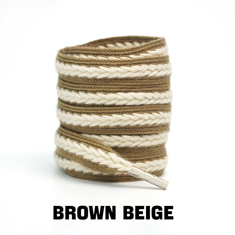 Flache Baumwoll-Schnürsenkel – 1,5cm Breite Premium Laces für Sneaker & Freizeitschuhe | 100/120/140/160cm Seil-Design, 1 Paar Kaufschwan®