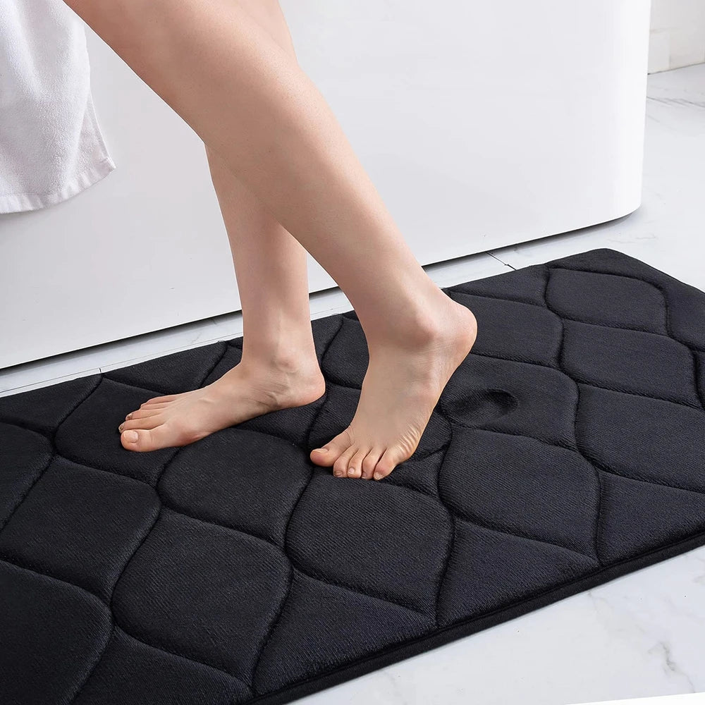 Homaxy Memory-Schaum Badematte – Weich, Rutschfest, Wasserabsorbierend für Bad, Dusche, Küche oder Boden Kaufschwan® Schwarz 61CMx119CM
