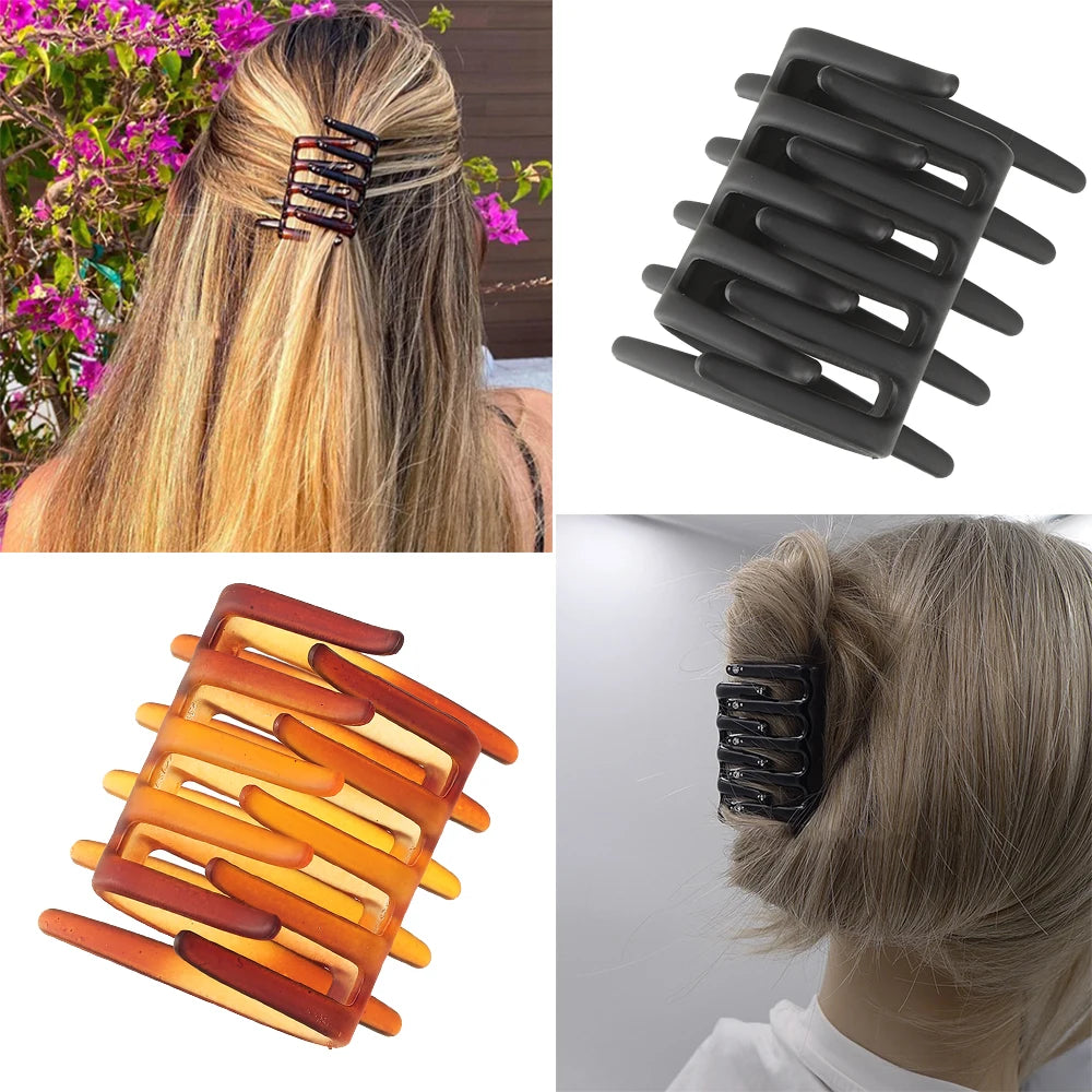 Doppelseitiger Frosted Haarkamm – Rutschfeste Zahnkamm-Haarklammer in Schwarz für Damen Kaufschwan®