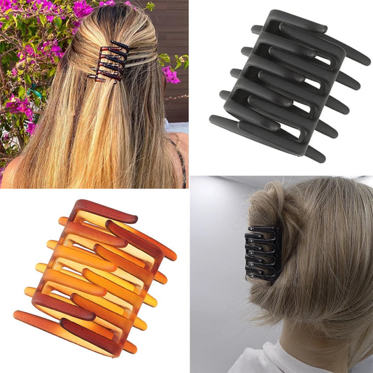 Doppelseitiger Frosted Haarkamm – Rutschfeste Zahnkamm-Haarklammer in Schwarz für Damen Kaufschwan®