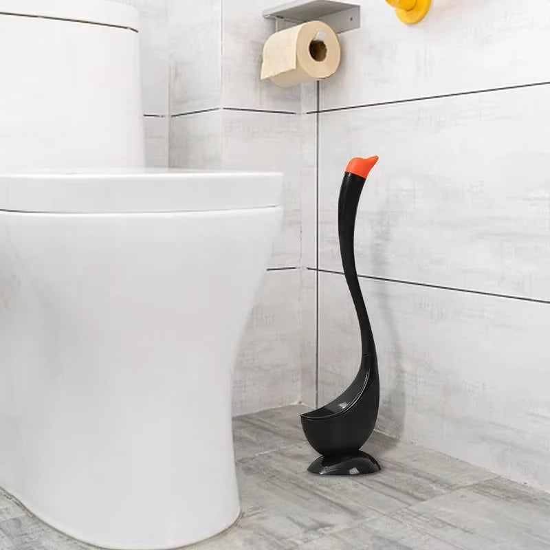 Toilettenbürste in Schwanenform mit Halter – Gebogener Griff & Dichte Borsten zur Tiefenreinigung Kaufschwan®