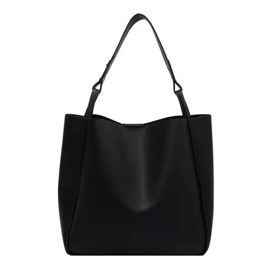 Damen Bucket Schultertasche – Schlichte Retro Kunstleder Handtasche | Große Kapazität Tote Bag Kaufschwan®