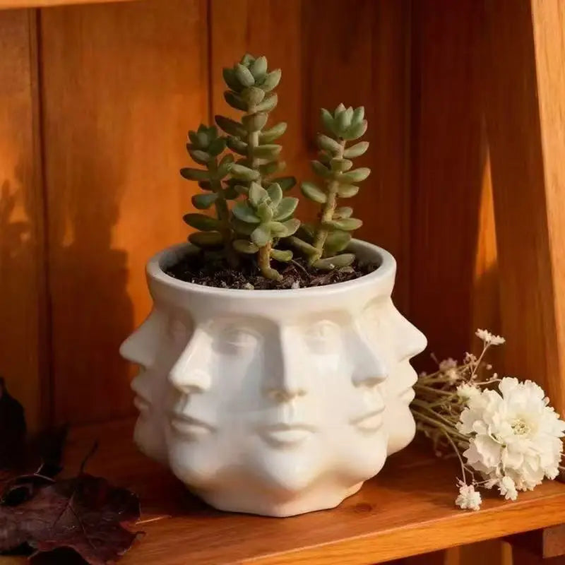 Abstrakter Facettierter Blumentopf – Kreativer Sukkulenten Pflanztopf | Innen-, Balkon- & Garten Dekoration Kaufschwan®