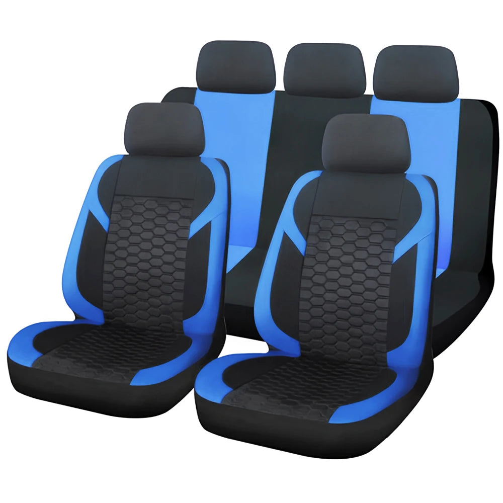 Universelle Autositzbezüge – Atmungsaktives Polyester mit Wabenmuster für Auto, SUV, Van & LKW Kaufschwan® Blau