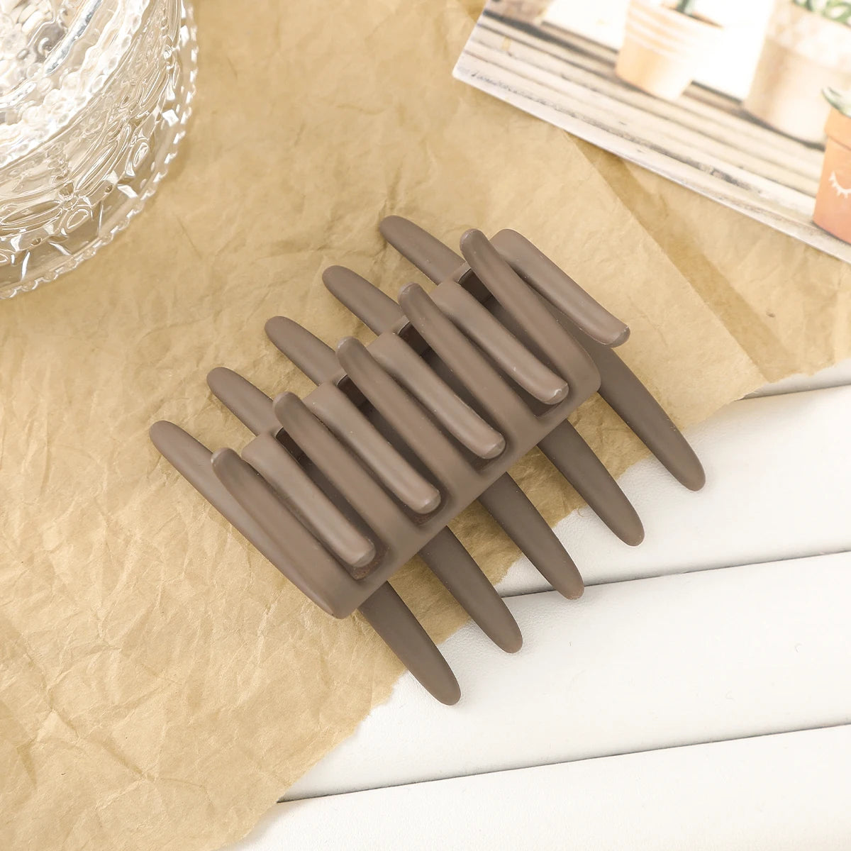 Doppelseitiger Frosted Haarkamm – Rutschfeste Zahnkamm-Haarklammer in Schwarz für Damen Kaufschwan® Abbildung 8