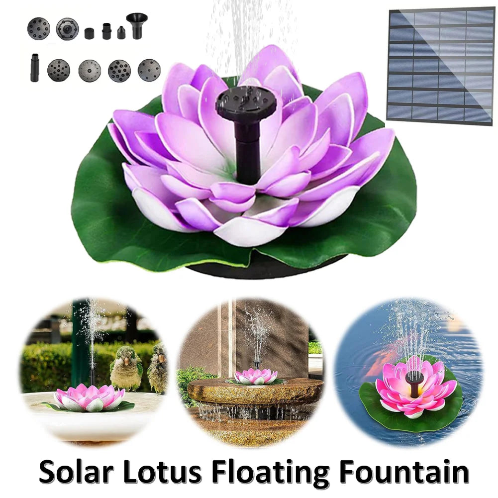 Solar-Lotus-Fontäne – Schwimmende Solar-Vogelbad-Lotusblume | Gartenbrunnen & Teichdekoration für Außenbereiche Kaufschwan®